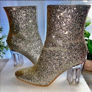 Silver Glitter/Sequence Booties. Bachelorette Boots!